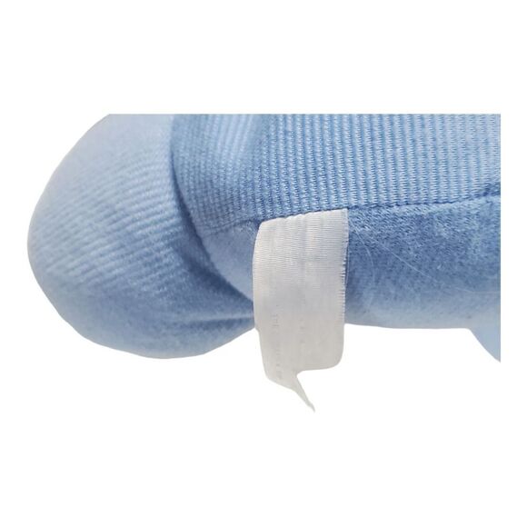 SKM Bunny Rabbit Plush Sitting White Furry Blue Overalls Spring Easter Vintage - Picture 9 of 11